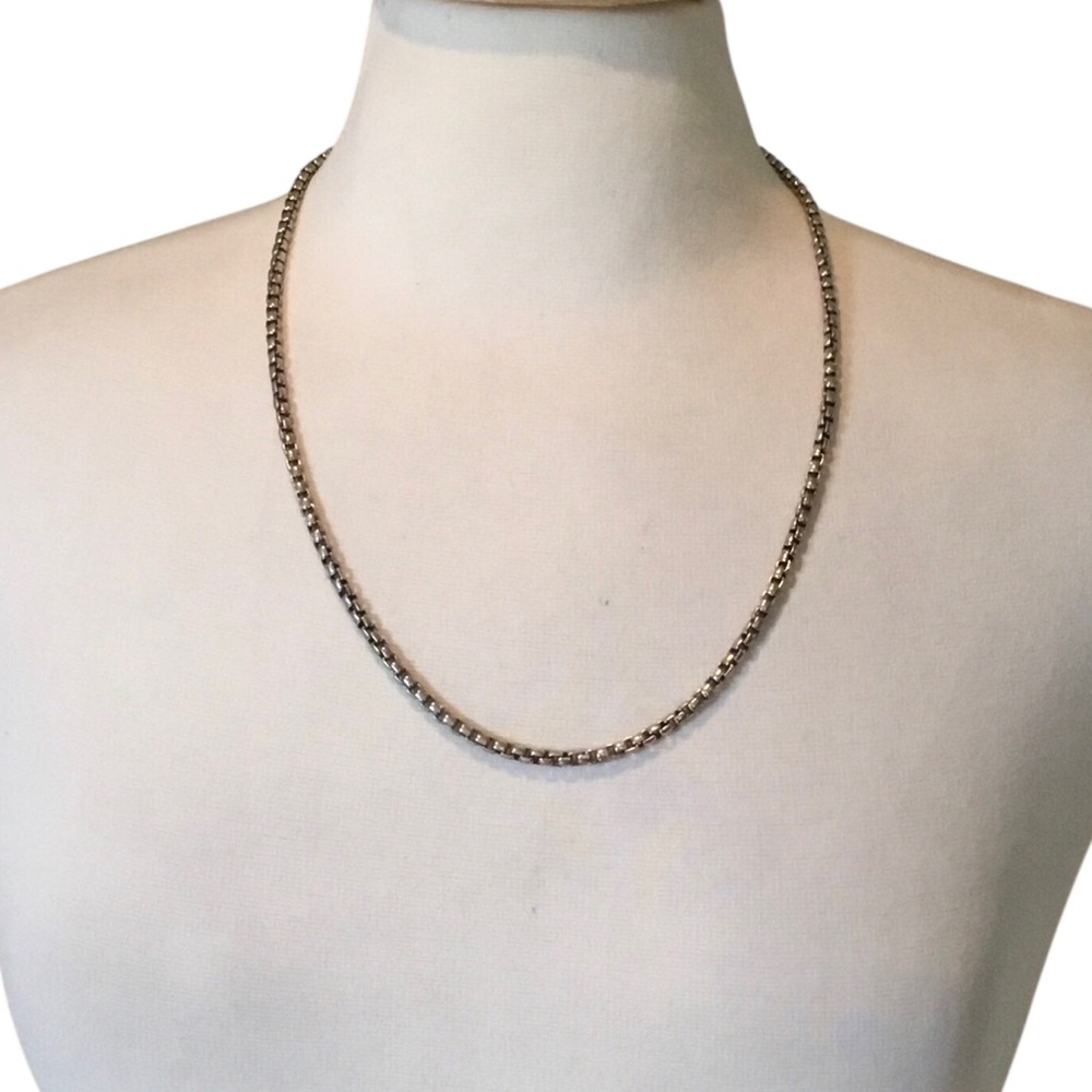 Scott Bros by Kendra Scott Beck Round Box Oxidized Sterling Silver Chain